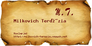 Milkovich Terézia névjegykártya